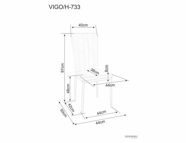 Стол Vigo Velvet в цвят велур - Image 8