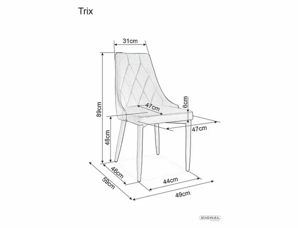 Стол Trix B от велур, черен - Image 3