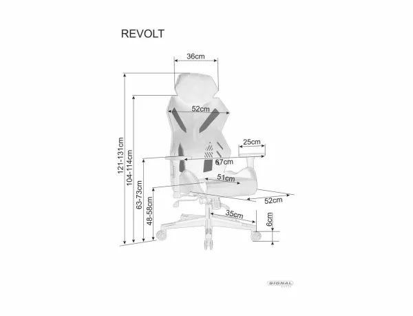 Офисен въртящ се фотьойл Revolt черен - Image 2