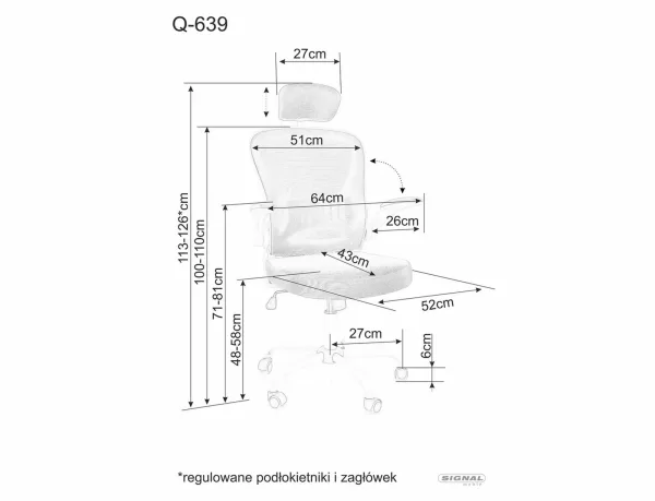 Офисен въртящ се фотьойл Q-639 сив - Image 2