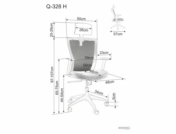 Офисен фотьойл Q-328H, черен - Image 6