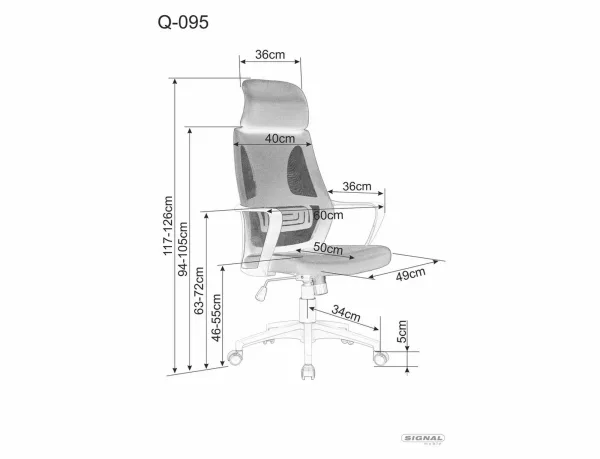 Офисен въртящ се фотьойл Q-095 сив - Image 6
