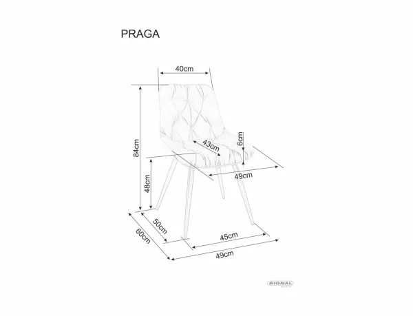 Стол Прага от велур, цвят бордо - Image 5