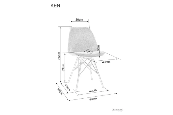 Стол Ken Brego в цвят бордо - Image 3