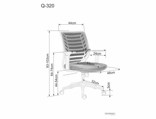 Офисен въртящ се фотьойл Q-320R черен - Image 4