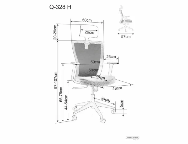Офисен фотьойл Q-328H черен - Image 2