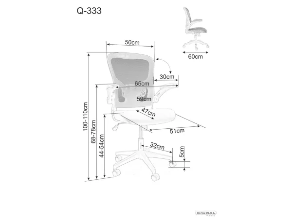 Офисен фотьойл Q-333, черен - Image 12