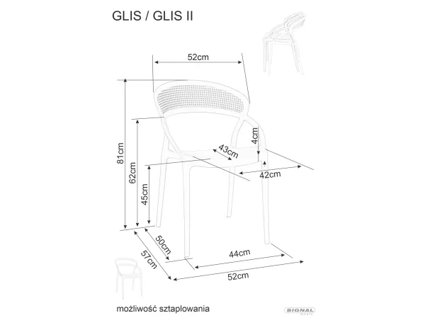 Стол Glis в черен цвят - Image 6