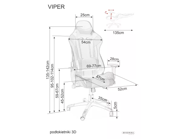 Офисен фотьойл Viper, черен - Image 2