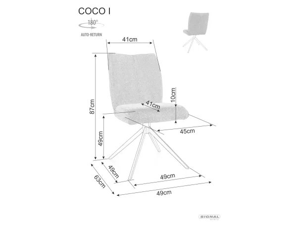 Стол Coco I Vardo - цвят бордо - Image 3