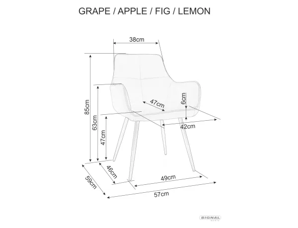 Стол Apple Velvet в цвят бордо - Image 4
