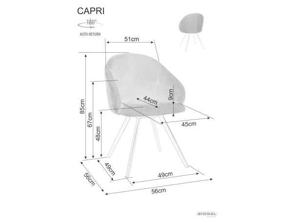 Стол Capri Vardo в цвят бордо - Image 5