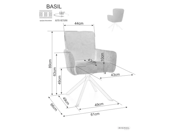 Стол Basil Vardo в цвят бордо - Image 4