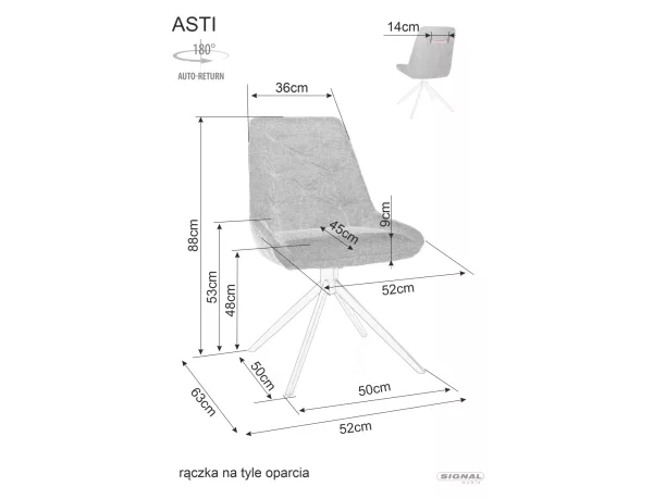 Стол Asti Brego в цвят бордо - Image 5