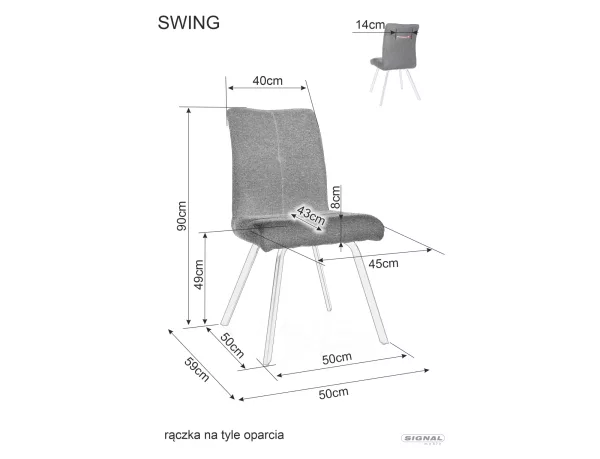 Стол Swing Brego в цвят бяло - Image 6