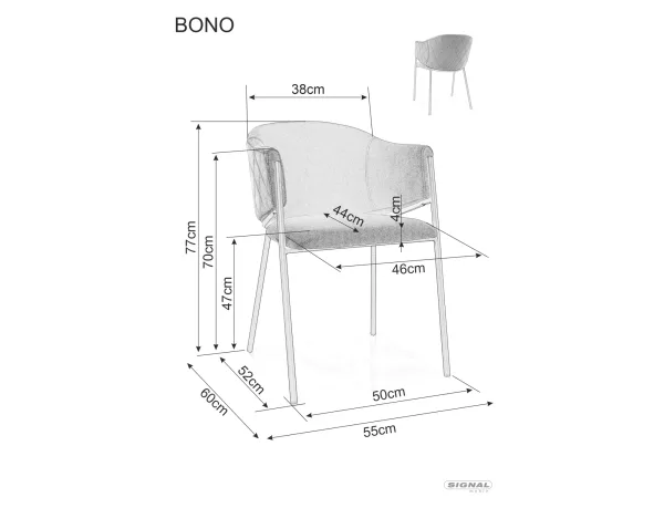 Стол Bono Velvet в цвят бордо - Image 6