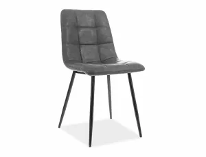 Тапициран трапезен стол с метални крака Look / Луук 43×50×86 – Сив