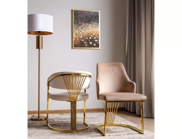 Стол Crown Velvet в кадифе, цвят бордо - Image 4