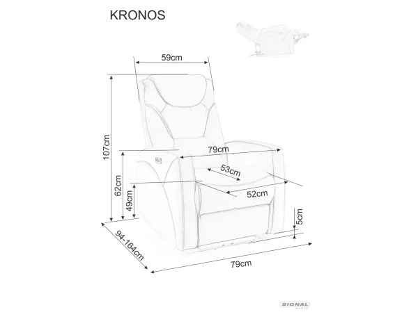 Разтегателен фотьойл Kronos Velvet розов - Image 3