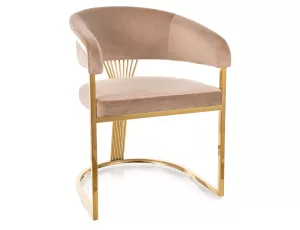 Стол Crown Velvet в кадифе, цвят бордо