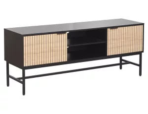 ТВ шкаф с метална основа Mago / Маго RTV1 150x40x60 – Дъб/Черен мат