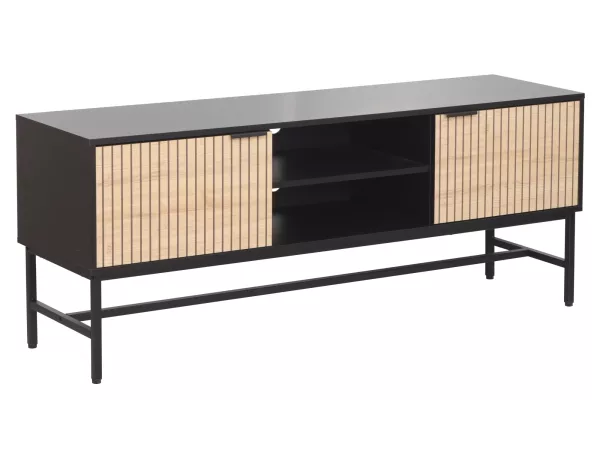 ТВ шкаф с метална основа Mago / Маго RTV1 150x40x60 – Дъб/Черен мат