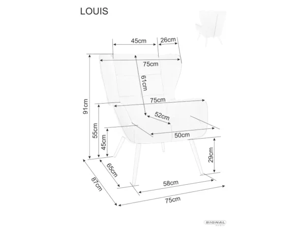 Фотьойл Луис Вълвет/ Fotel Louis Velvet кафяв/Brown - Image 5