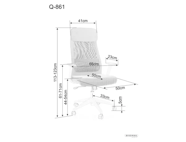 Офисен въртящ се фотьойл Q-861 червен - Image 3