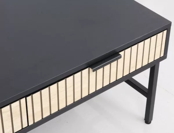 Правоъгълна холна маса с метална основа Mago/ Маго L1 100x48x40 – Дъб/Черен мат - Image 3
