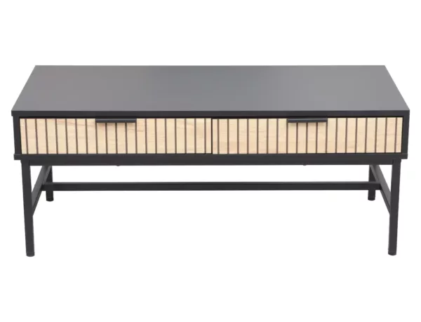 Правоъгълна холна маса с метална основа Mago/ Маго L1 100x48x40 – Дъб/Черен мат - Image 4