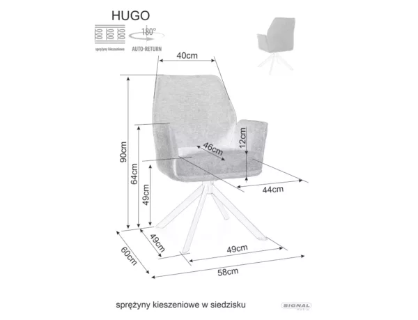 Стол Hugo Brego в цвят черен - Image 6