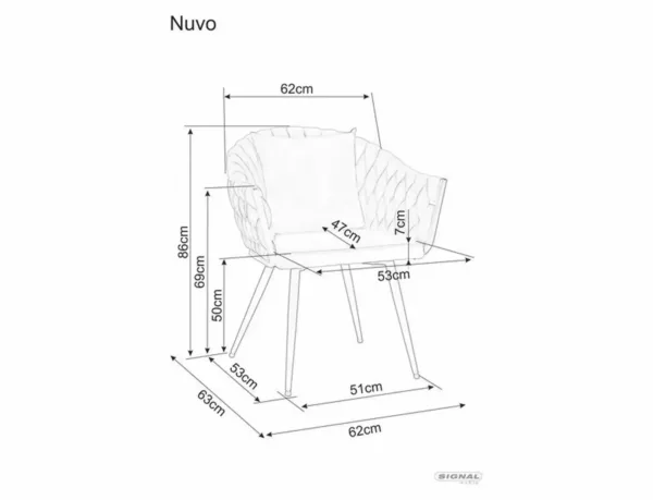Стол Nuvo Velvet, кадифе, черен - Image 5