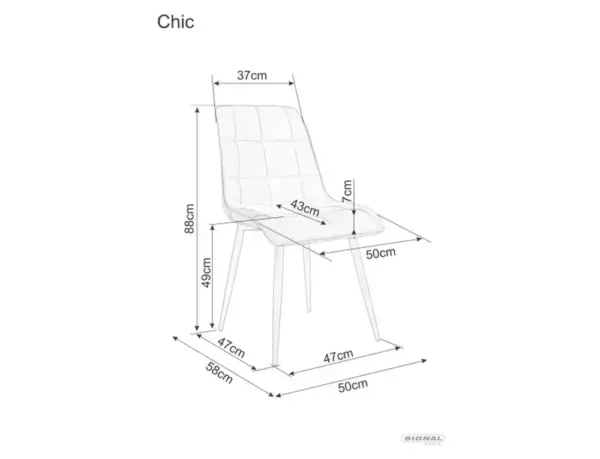 Стилен стол Chic Velvet в цвят велур - Image 4