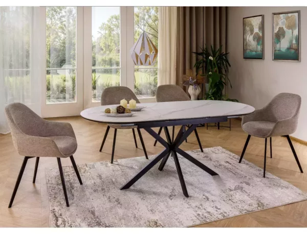 Трапезна маса Gaston Ceramic 140 бяла - Image 4