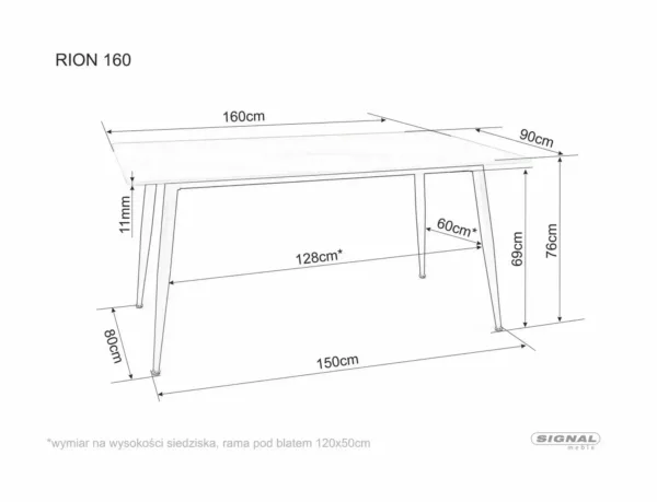 Маса Rion 160, бяла - Image 3
