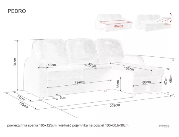 Ъглов диван Педро кафяв - Image 7