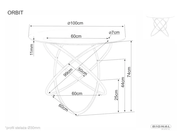 Маса Orbit в цвят орех - Image 3