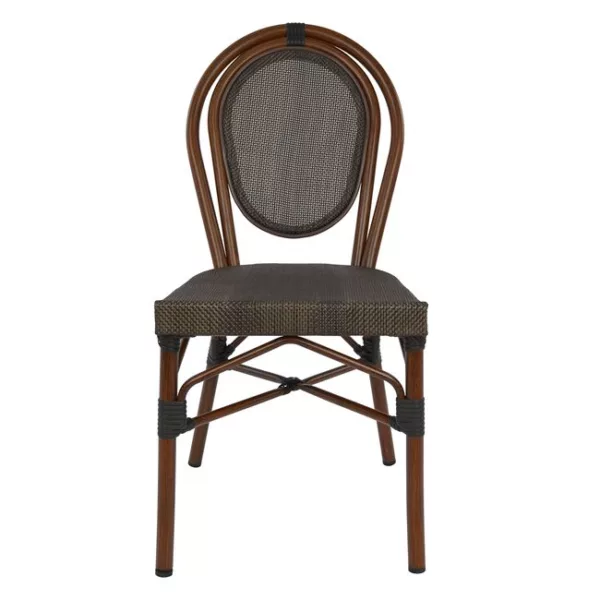 Алуминиев стол с бамбуков вид Brown с текстил 40,5x56,5x89,5 cm - Image 3