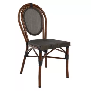 Алуминиев стол с бамбуков вид Brown с текстил 40,5x56,5x89,5 cm