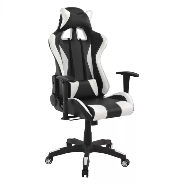 Геймърски офис стол Speed Black White PU 68,5 x 71,5 x 133,5 cm