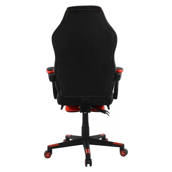 Геймърски офис стол с подложка за крака Speed 72x76,5x123,5 см - Черен и червен - Image 7