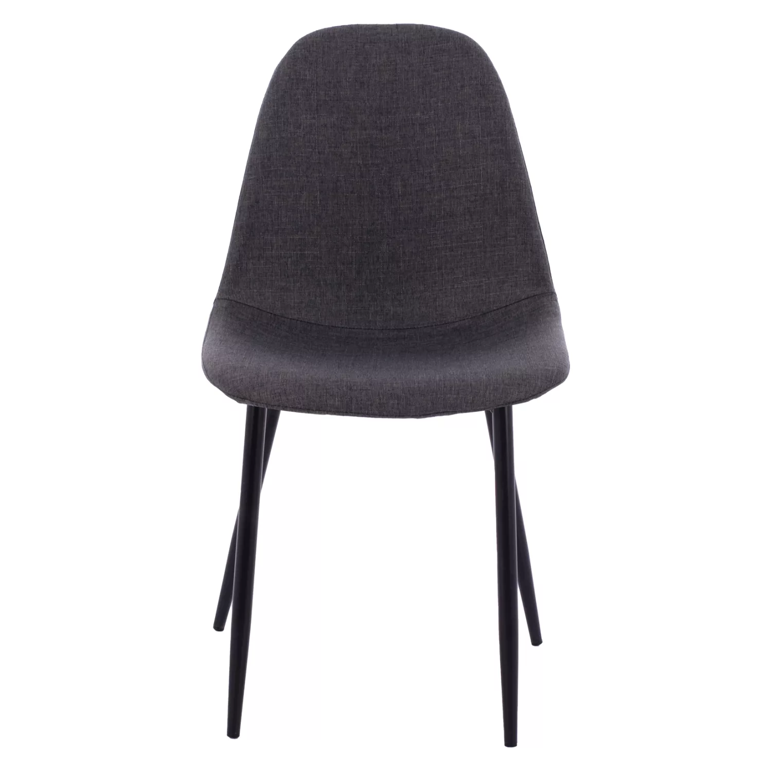 Елегантен трапезен стол с метални крака Leonardo/Леонардо 43,5x59x84 см - Тъмносив плат - Image 3