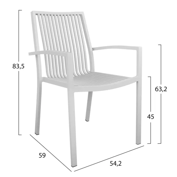 Алуминиев стол BRONCA/БРОНКА 54,2x59x83,5 - Бял - Image 2
