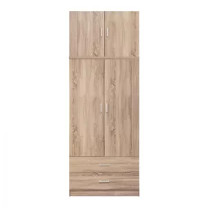 Шкаф с 2 врати, надстройка и 2 чекмеджета Sonama 80x42x241