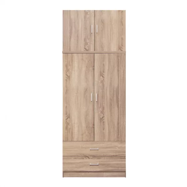 Шкаф с 2 врати, надстройка и 2 чекмеджета Sonama 80x42x241