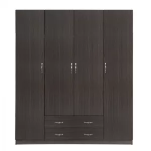 Wardrobe 4 Door with 2 Drawers 200x55.5x180Η HM353.01 Zebrano