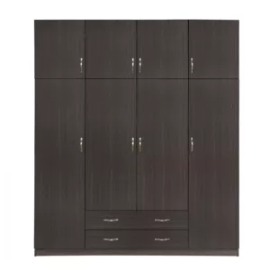 Wardrobe 4 Door with Loft 200x240x55.5 and 2 drawers zebrano