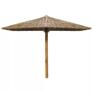 Изкуствена сламена чадър с борова стойка 2.5x2.5
