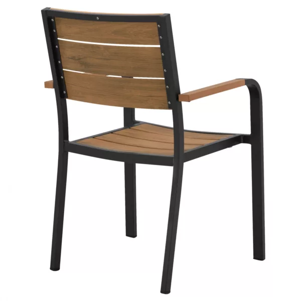Алуминиев стол с подлакътници и Polywood - Сив 55x56x85 cm - Image 5