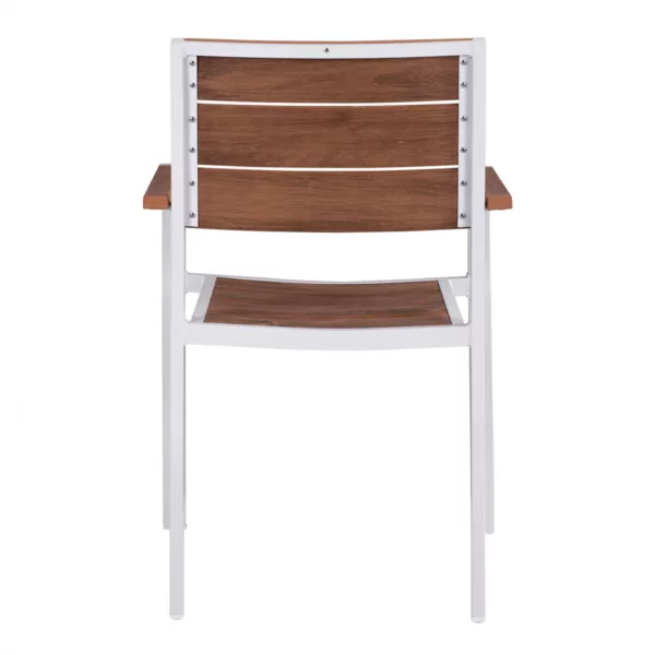 Алуминиев стол с подлакътници White & Polywood 55x56x85 cm - Image 6